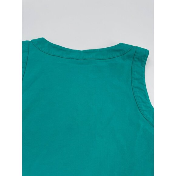 Hobbs London Maddy Cotton Vest Sleeveless Green Cotton Button-Shoulder Top S - Picture 12 of 13